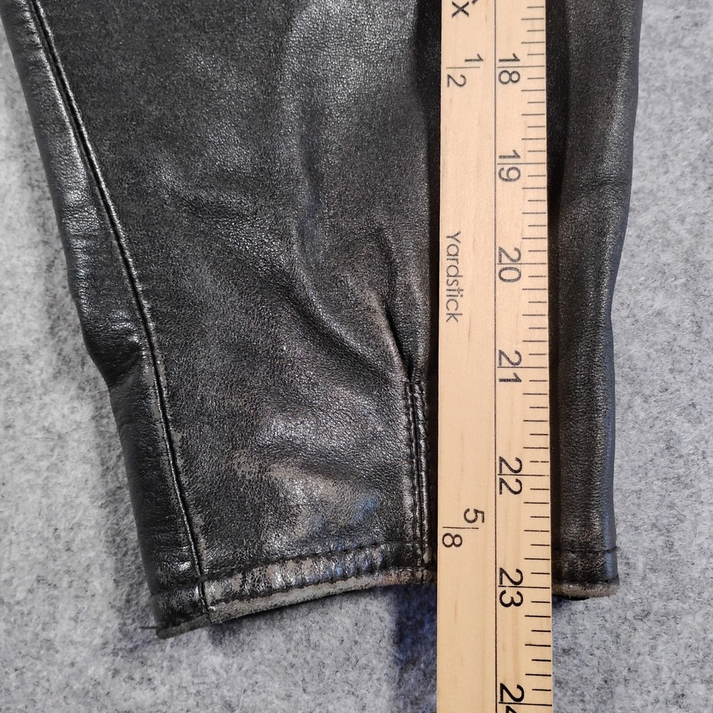 San Francisco Skins Mens Vintage Black Leather Asymmetrical Biker Moto Jacket XL - Picture 12 of 16